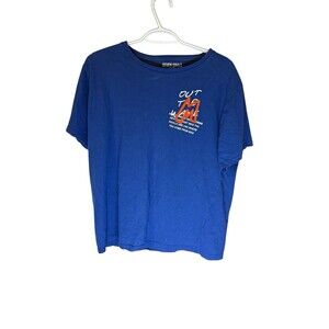 Seven Souls T-Shirt Men Medium Blue Embroidered Logo